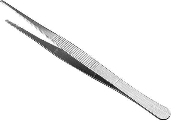 8 inch Long Kitchen Tweezers Stainless Steel, Chef Cooking Tweezers Tongs