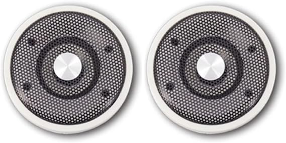 1 Pair Waterproof 4Ohm 15W Full Marine Boats Ceiling Wall Speaker Lawn J60A(White) Easy Install