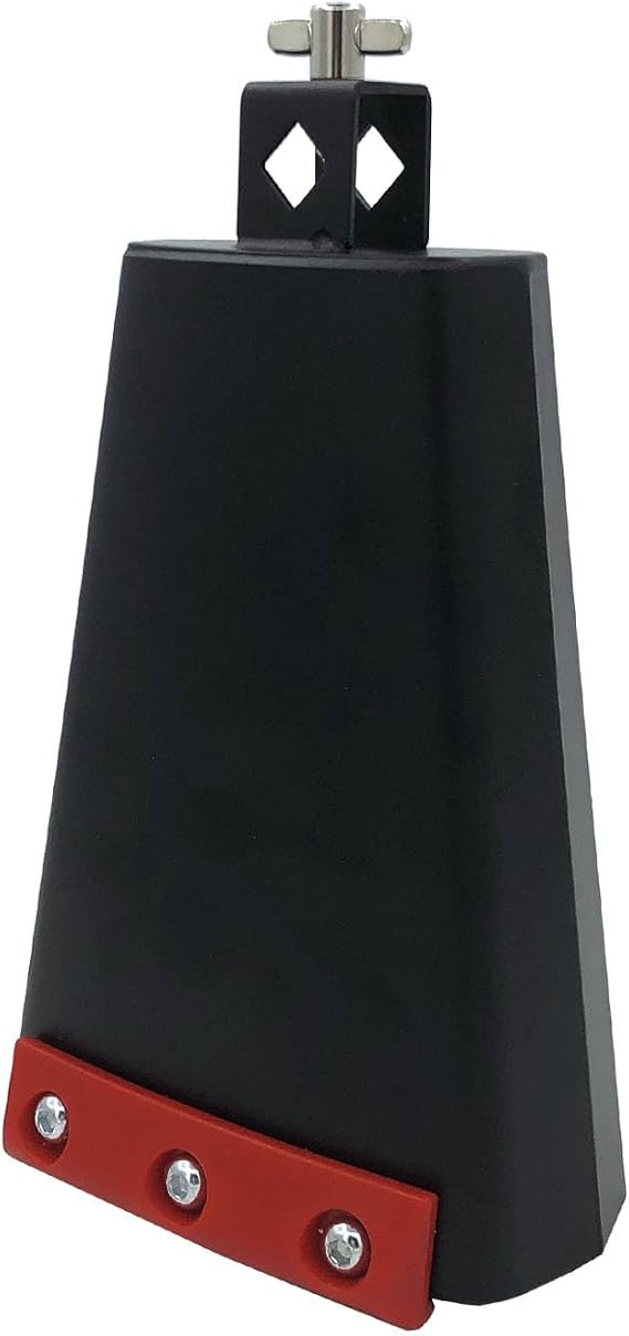 Percussion Cowbell Instrument, Metal 8.8inch Cow Bell with Plastic Reduce Sound Bar for 3/8'' to 1/2'' Diameter Mounting Rod