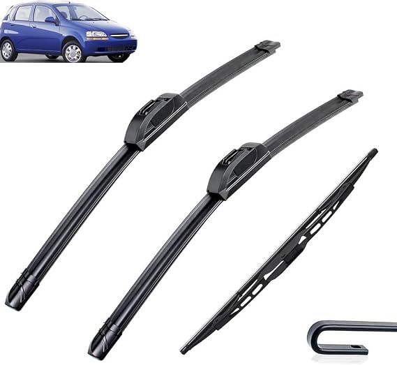 Wiper Front & Rear Wiper Blades Set Kit Compatible with Chevrolet Aveo MK1 2008-2011 Windshield Windscreen Window 22"+16"+14"
