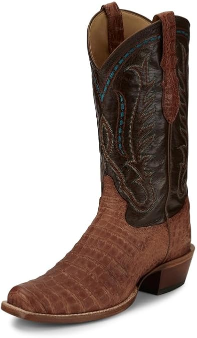Tony Lama Men`s Tan Caiman Belly Brown Cowhide Top Tan 9 EE