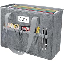 abcxgood Desktop File Organizer Box,Collapsible Hanging Filing Box,Home Office Document Storage Organizer with Front Pocket and Handles, Letter Size Folder.