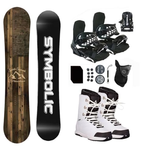Symbolic Freedom Flag Airtracks Men Snowboard & Bindings & Boots & Leash & Stomp & Gaiter Complete System Package