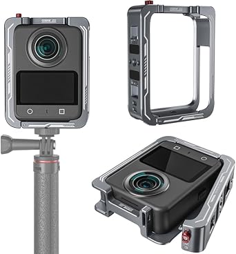 Camera Expansion Cage for DJI OSMO 360,Ultra-Expandable with 1/4 Threaded Hole/Cold Shoe Interface/AC Quick Connect Interface for cinematography VLOG Video