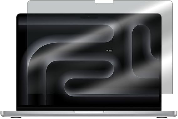 Engo Apple Macbook Pro M4 14.2 İnç İle Uyumlu Hayalet Ekran Koruyucu Notebook, Yandan Görünmeyen Anti-Spy Gizlilik (Privacy) Laptop Koruması, 9h Temperli Nano Kırılmaz Esnek Cam, Parlama Önleyici