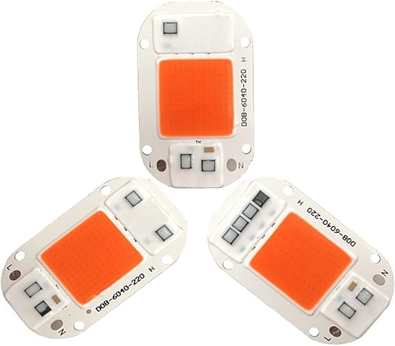 WANGCL 3PCS 50w Full Spectrum Led Grow Light AC 220V Led Light Source Chip for Indoor Plant Veg and Bloom -Waveband 380-840nm