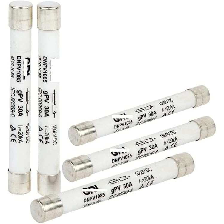 Fuse DC 1500V Solar Fast Blow Ceramic gPV Fuse Link DNPV1085 10X85 gG Cutout 2A 4A 6A 8A 10A 16A 20A 25A20A
