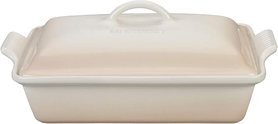 Le Creuset Stoneware Heritage Covered Rectangular Casserole, 4 qt. (12" x 9"), Meringue