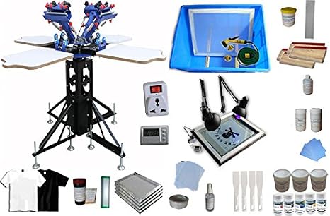 4 Color Screen Printing Press T-shirt Screen Printing Kit Material Supply