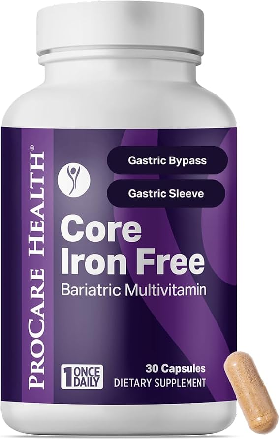 Procare Health Bariatric Multivitamin with Iron Free (30 Fast Dissolving Veggie Capsule) - Bariatric Vitamins for Gastric Sleeve & Gastric Bypass, Bariatric Multivitamin Without Iron (1 Month Supply)*