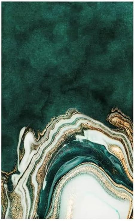 Anti-Slip Carpet Mat Simple Dark Green Gold Line Frame Stylish Geometric Rug Modern Carpet Living Room Large Area Rugs (Size : 200x300cm)