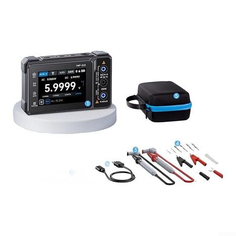 Digital Multimeter 60000 Counts TRMS with Auto Range - Professional Electrical Tester for Voltage Current Resistance - for ideal for Automotive and Home DIY - Black ABS Case(TMP-600)