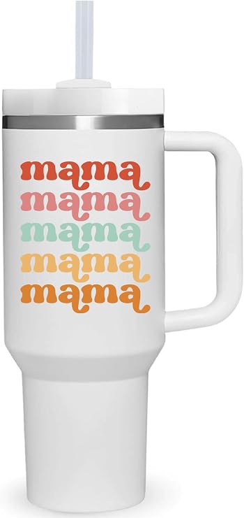 AMZUShome Mama Gift.40oz Mama Tumbler with Handle.Mama Cup.Mama Tumblers.Mama Mother's Day Tumbler Gifts.40oz Anniversary Christmas Birthday Gifts for Mama.