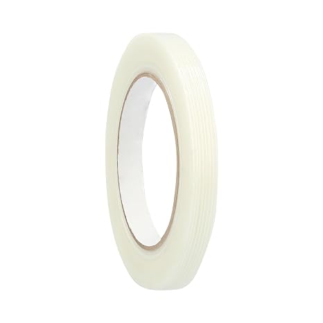 PackagingSuppliesByMail PSBM Medium Grade Filament Tape, 72 Rolls 4 Mil 1/2 Inch 60 Yards Per Roll, High Tensile Strength Fiberglass Reinforced Tapes for Sealing, Bundling & Palletizing