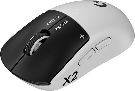 Logitech G PRO X2 SUPERSTRIKE Lightspeed Wireless Gaming Mouse, Fast Performance, Ultra Lightweight (61 g), Customizable Click Haptics, USB-C, for PC/Mac/Laptop - White
