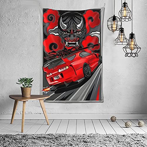 Car Tapestry Wall Hanging Japanese Car Jdm Style Wall Art Decoration Bedroom Room Aesthetics 4 60x40inch102x152cm