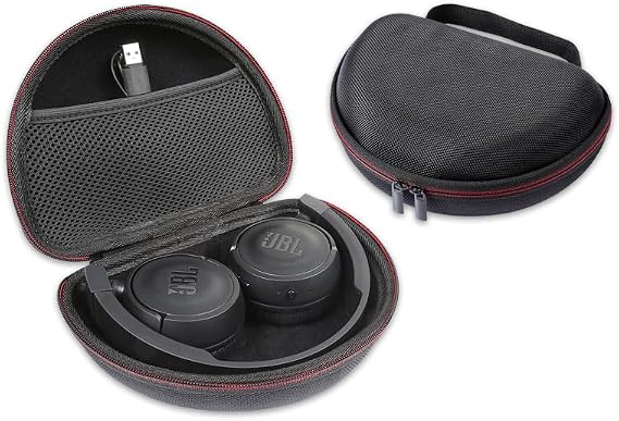 Hard Travel Headphone Case for Sony MDRZX110NC, MDRZX110AP, MDR-ZX310AP, MDR-ZX110 ZX Series/JBL Tune 510BT 500 660NC, Live 460NC, Foldable On-Ear Headphones Headset Case Storage Bag (Black+Black)