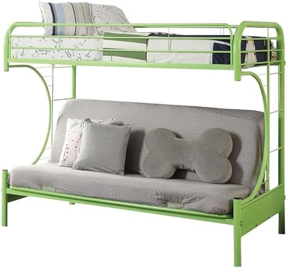 Acme Furniture 02091W-GR Eclipse Futon Bunk Bed, Twin/Full, Green