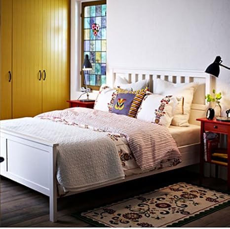 Ikea Hemnes Queen Bed Frame White Wood