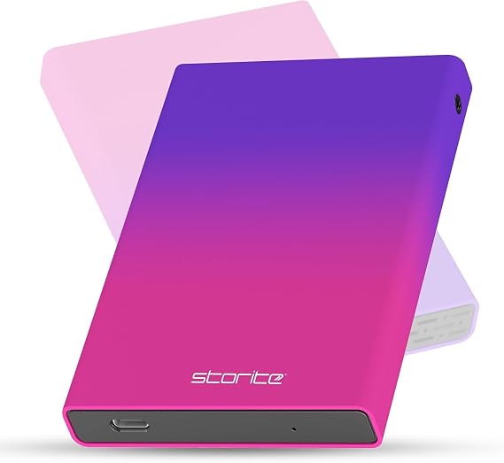 Storite 1 TB External Hard Drive USB 3.0 Portable 2.5 Inch | LED Indicator, Compatible with PS4, PC, Mac, Laptop, Gaming Console, Data Storage, Multicolour