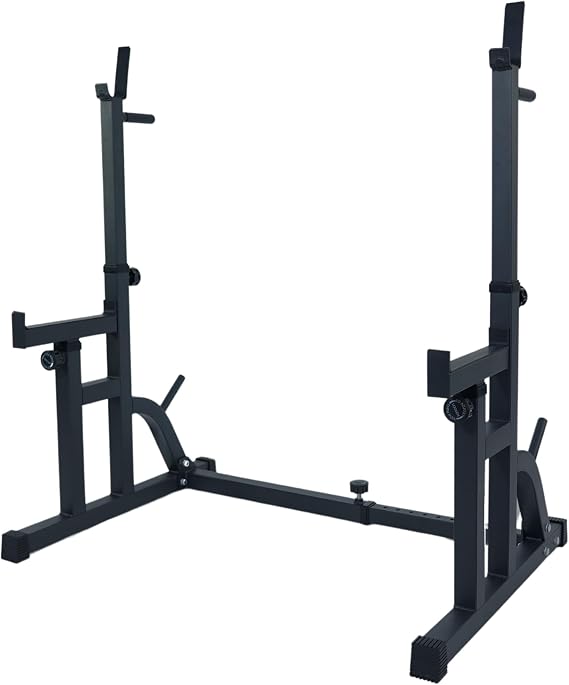 STEADY ST144 Barbell Stand, Barbell Rack, Height Adjustable, Width Adjustable, Load Capacity 778.7 lbs 350 kg, Bench Press, Power Rack, Muscle Training Equipment, Dip Bar, Dip Stand, Home Gym | 本格ホームジムに,ベンチプレス・スクワットの受け台に,高さ・幅調整,幅広い種目に対応,筋トレ器具,ディップスバー,ディップススタンド