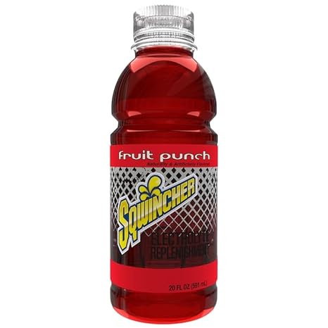 Sqwincher Zero Ready-To-Drink, 20 oz Bottles/Yield, Fruit Punch, 24/Case - 1 Each | Zero sugar low calorie electrolyte drink, ready-to-drink 20oz bottles for fast hydration with low sodium and on-the-go use