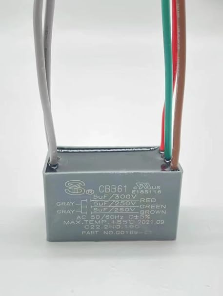 5uf+5uf+5uF 5uF/5uF/5uF 250 VAC 5 Wire Ceiling Fan Capacitor CBB61 48x26x38mm
