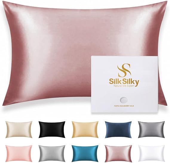 SilkSilky 22 Momme Pure Organic Silk Pillow Cases for Hair & Skin Standard