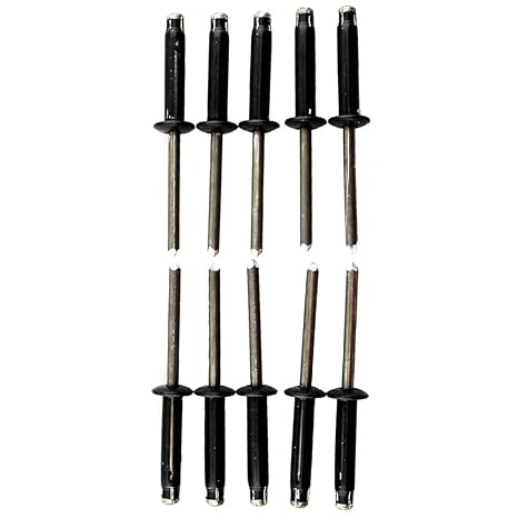 YakAttack Tri-Fold Aluminum Rivet Kit, 3/16" Black, 10 Pack