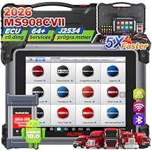 Autel MaxiSys MS908CV II: 2026 Heavy Duty Truck Scanner Upgrade of MS908CV, Same as MS909CV, Semi Truck Tool with J2534 Tool, C0ding, Active Test, 64 Service, Diesel Diagnostic Tool