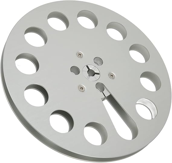 Leere Tonbandspule universelle Aluminium Aufnahmespule für Heimstudio Silber 7 Zoll 11 Löcher 1/4 Zoll offene Spule kompatibel mit NAB Decks 1 Packung