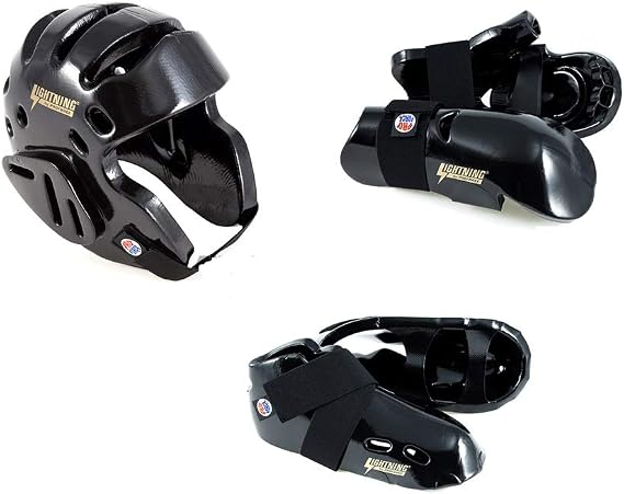 Lightning Black Karate Sparring Gear Package Deal - Child Large