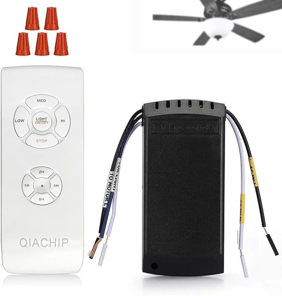 QIACHIP Wireless Ceiling Fan Remote Control Kit with Mute Function