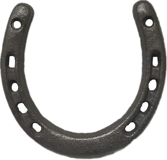 YFUG GO Cast Iron Horseshoe Wall Decor, Medium Horseshoe Durable Cast Iron 5 Holes On Each Side for Indoor Or Outdoor(1 pack)...
