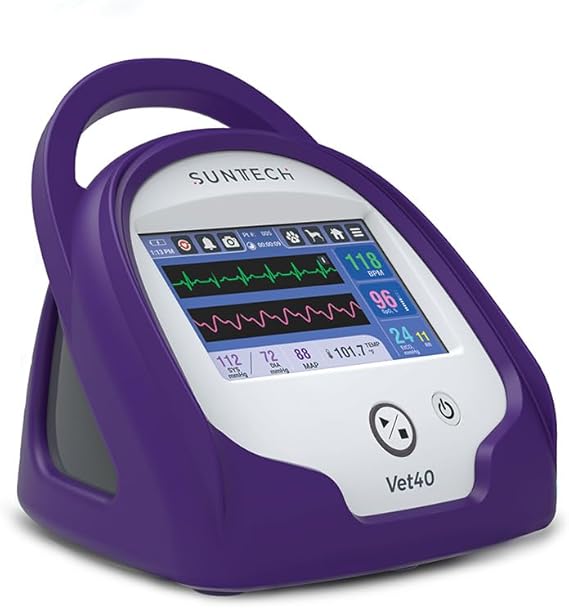 SunTech Vet40 Veterinary Monitor BP, Masimo SPO2, Temperature, ECG, Capnography-Capable (Sensor Sold Separately), (Emperor Purple)