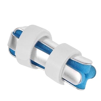4-sided Finger Splint, Finger Support Brace Finger Stabilizer with Adjustable Fixing Belt Finger Straightener to Straighten Middle Pinky Finger, Metal Aluminum Immobilizer with