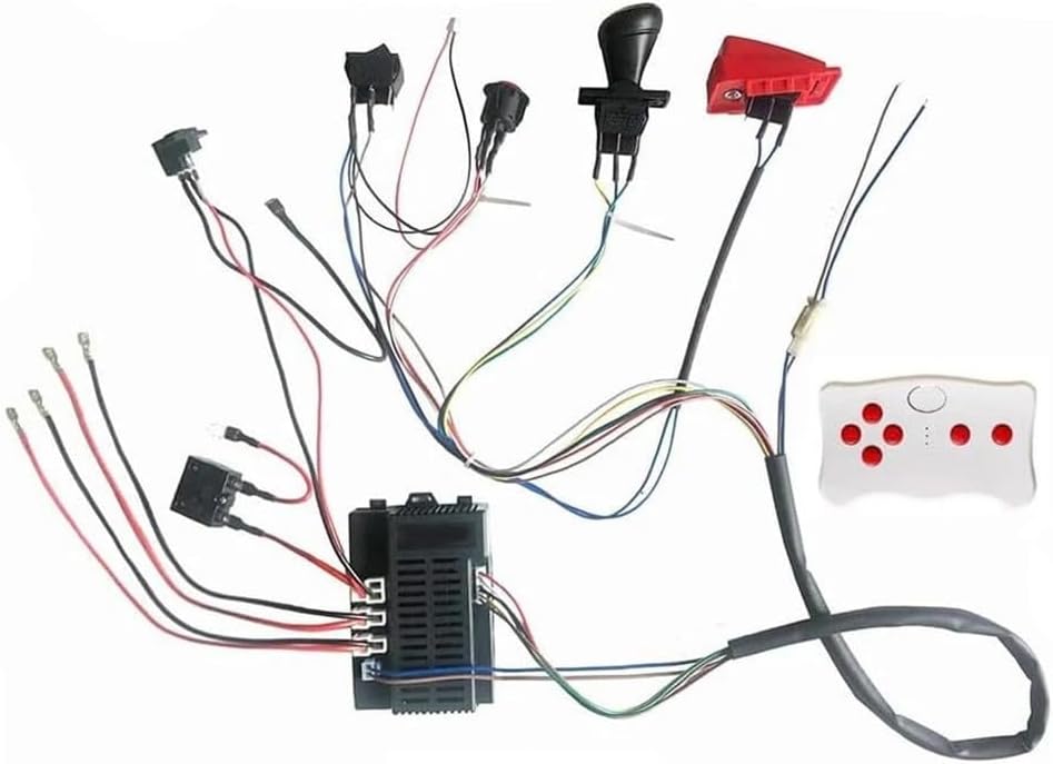 12V 200W Children's Electric Car Wiring Harness Kit with 2.4G Remote Control, High Power DIY Upgrade Set for Toy Vehicle Motor Gearbox and