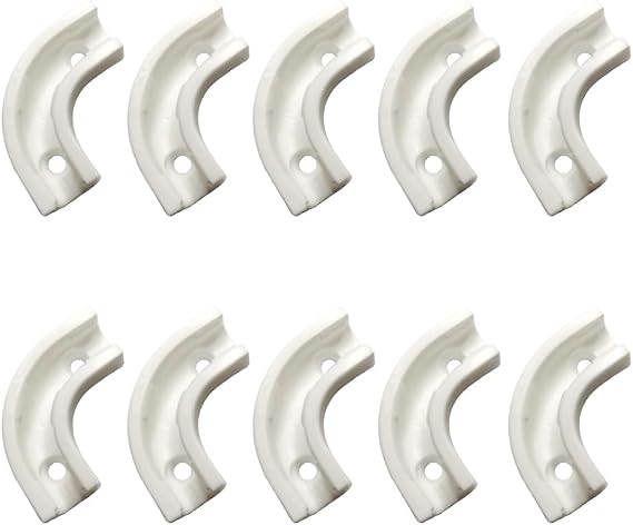Bend Supports 90 Degree Elbow Conduit Flow Bend Clip White for 1/4 inch RO Tubing Plastic Polymer PEX Pipe Clamps (pack of 10)