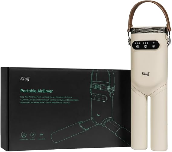 Klug Portable Dryer, 2-in-1 Clothes & Shoe Dryer, for Boot, Sneakers, Work Boots, Swimwear, Winter Wear, Silent, Extendable, Auto Timer, Dries Shoes in 30 Minutes