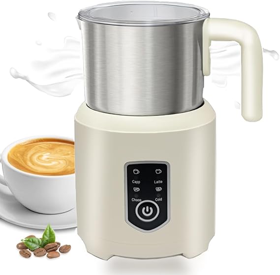 4-IN-1 Milk Frother and Steamer,Split Stainless Steel Automatic Steamer,Milk's Warmer for Latte, Cappuccino, Hot and Cold Froth, Heated Milk, Hot Chocolate, Baby Food