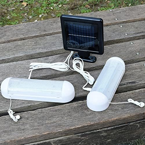 Solar Shed Light | Outdoor Waterproof IP55 Path Light, LED Double-Lamp Wall-Mounted Emergency Lighting for Garden, Outdoor, Indoor Security, Greenhouse White