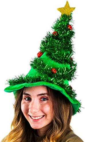 Funny Party Hats Christmas Light Up Hat - Holiday Theme Santa and Christmas Tree Hats