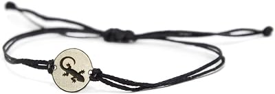 Lizard Charm Bracelet - Adjustable Black Cord - Natures Symbol of Freedom - Unisex Jewelry - Durable, Waterproof & Hypoallergenic - Embrace the Wild Spirit