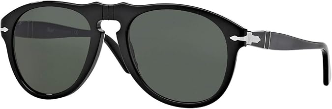 Persol PO0649 Sunglasses 95/31 Black/Crystal Green Lens 54mm