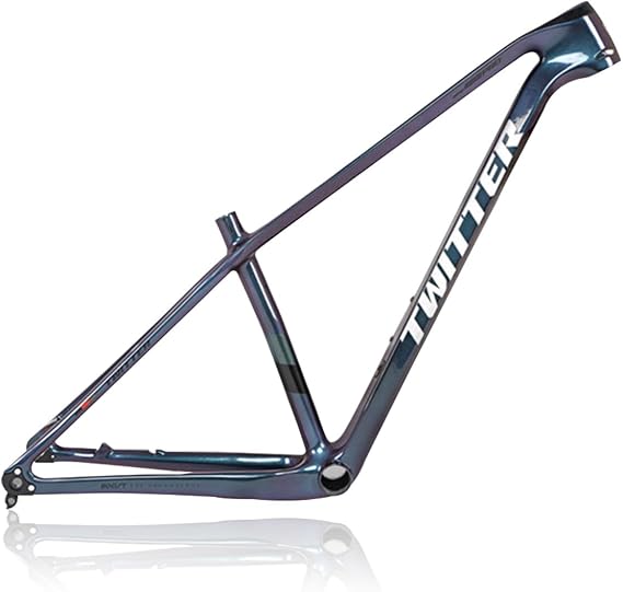 Mountain Bike Boost Frame 12 * 148mm Thru-Axle 29er XC Hardtail Cyclocross Bikes Frame 15/17/19in Carbon Fibre Disc Brake Frame BB92*41mm Press-in Bottom Bracket(Silver,29 * 17")