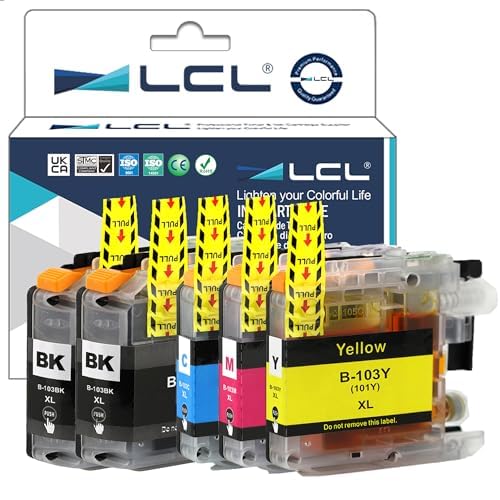 LCL Compatible Ink Cartridge Replacement for Brother LC101 LC101XL LC-103 LC103 XL LC103XL LC103BK LC103C LC103M LC103Y MFC-J870DW MFC-J470DW MFC-J6920DW MFC-J450DW DCP-J132W DCP-J152W DCP-J172W 5PK