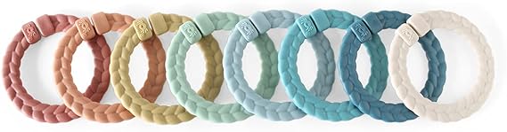 Itzy Ritzy Linking Ring Set, Teething Rings for Babies, Set of 8 (Rainbow)