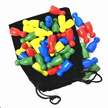 Generic 40Pcs with bag Wooden Chess Pieces, 25mm*12mm Wood Pawn/Chess Checker Tokens for Board Games Accessories