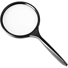Perfect Low Vision Aid Magnifier Handheld Portable Glass, 5X HD Glass, 100mm Large Lens, Suitable