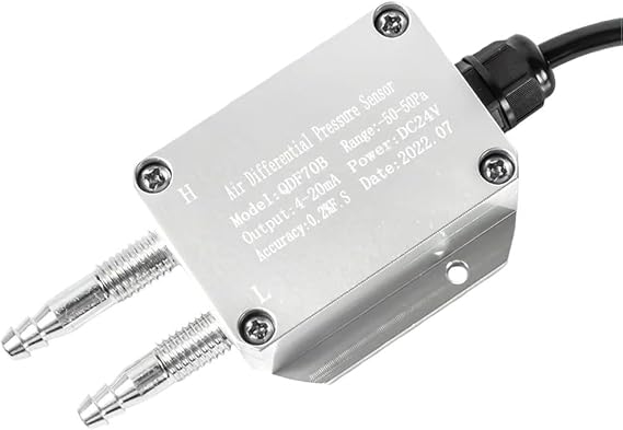 Differential Pressure Transmitter, 4-20mA Dual-nozzle Pressure Differential Sensor, For Seamless Pressure Measurement(0-50Pa)